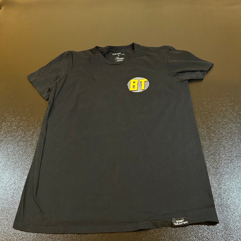 Bobby Tarantino Graphic T-Shirt Peace Love Positivity Print Black Mens Medium